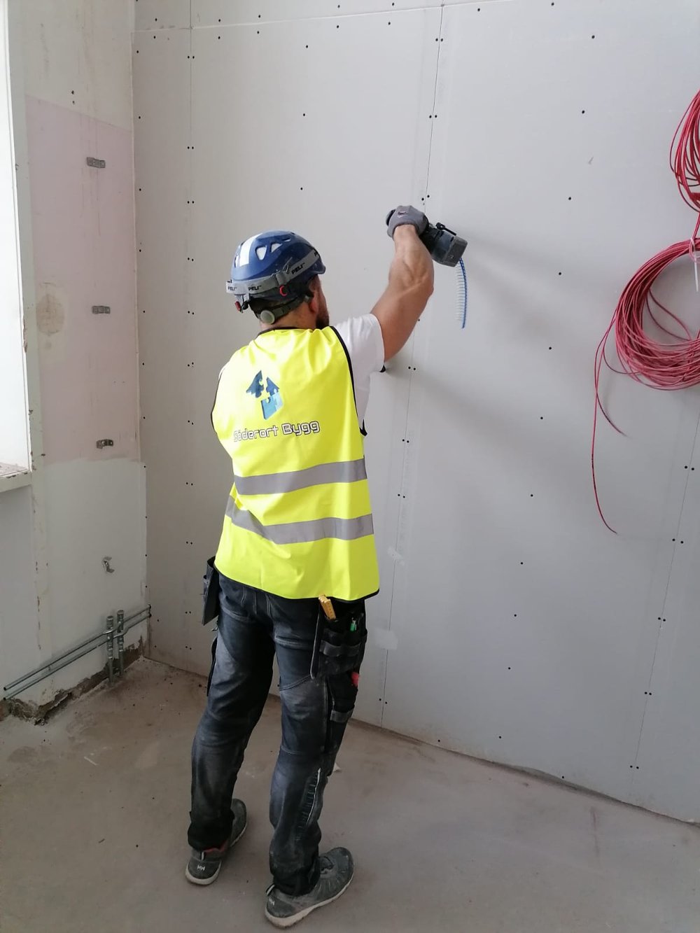 Söderort Bygg medarbetare på byggarbetsplats